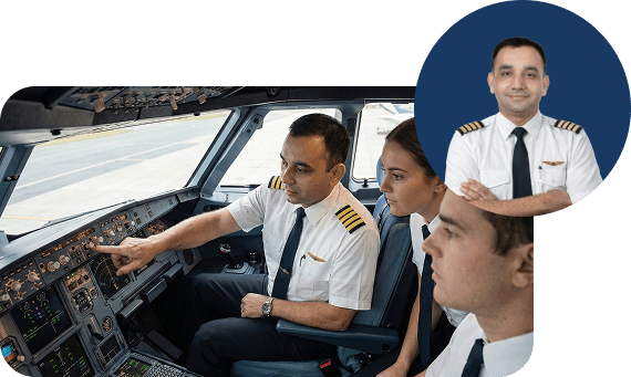 Pilots in cockpit